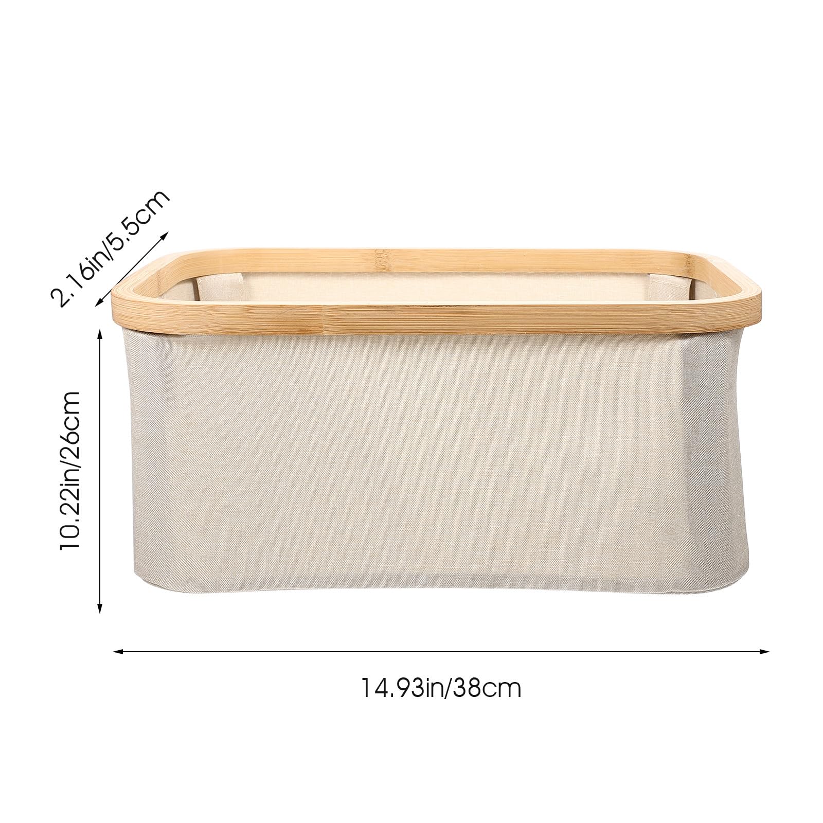 Großer Wäschekorb aus Bambus und Stoff, Faltbar, Beige
