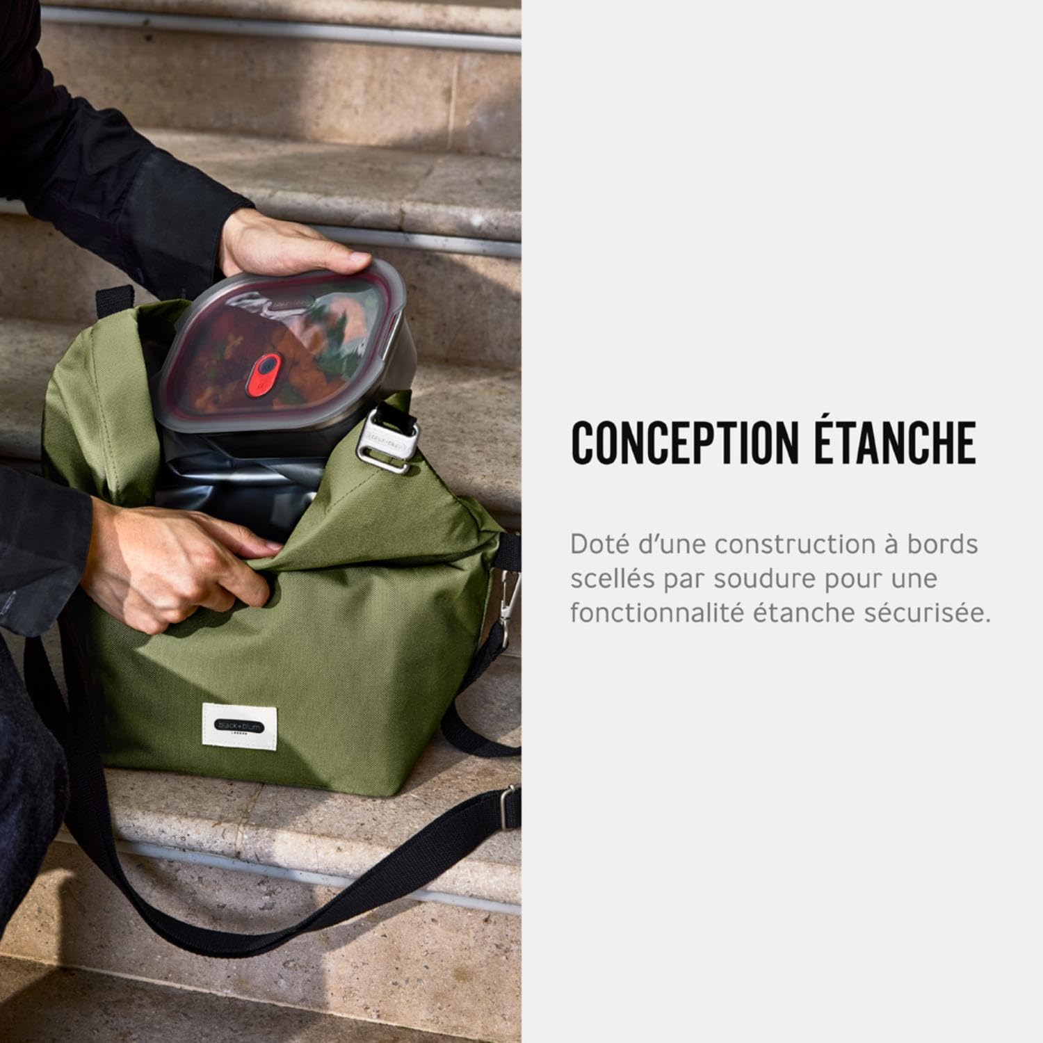Sac à lunch isotherme Black+Blum de 10L - Sac isotherme roulant recyclé avec bandoulière, étanche thermique pour femmes et hommes, contenant pour repas réutilisable, sans BPA, mousse