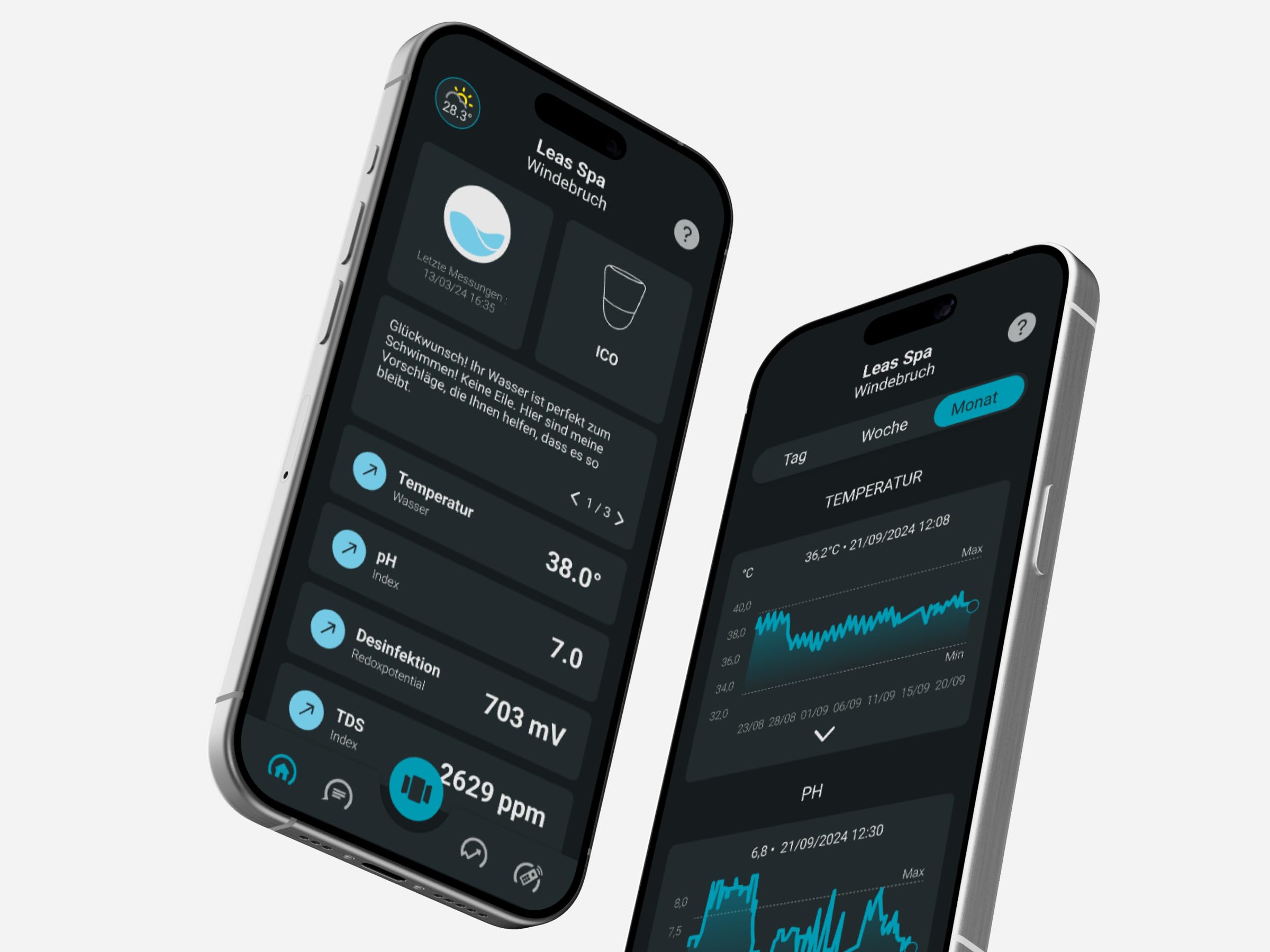 Ondilo ICO SPA V2 Essential+ Sale - Analizzatore d'acqua elettronico per piscine trattate con sale - Misurazioni ogni ora pH, ORP, TDS e temperatura dell'acqua - Kit di calibrazione incluso