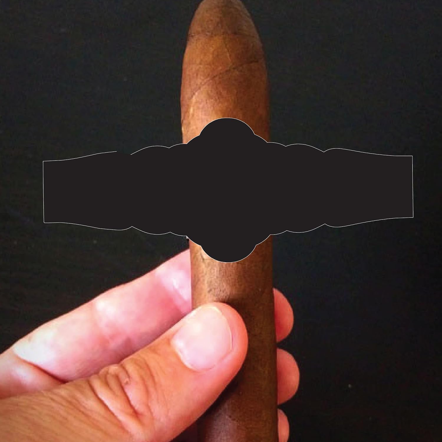 Custom Logo Cigar Labels, Set of 16 Labels, Business Company Logo Bands for Cigars, Personalized Birthday Wraps (Logo on All Black Background)