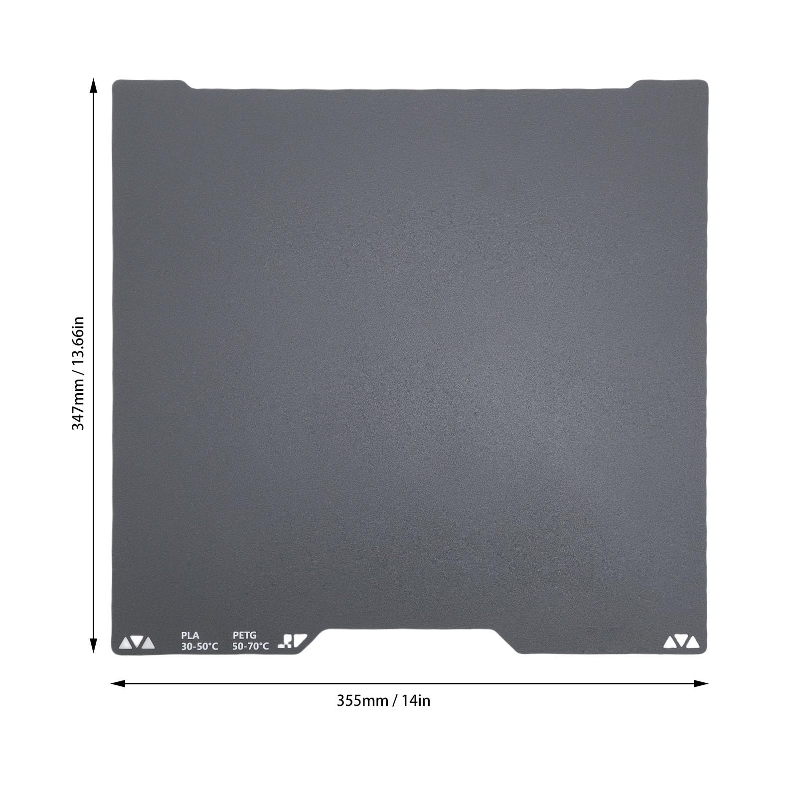 Placa de Construcción 3D Flexible Doble Cara Compatible con PLA PETG ABS para Impresoras de Resina Reemplazo Build Plate 347x355