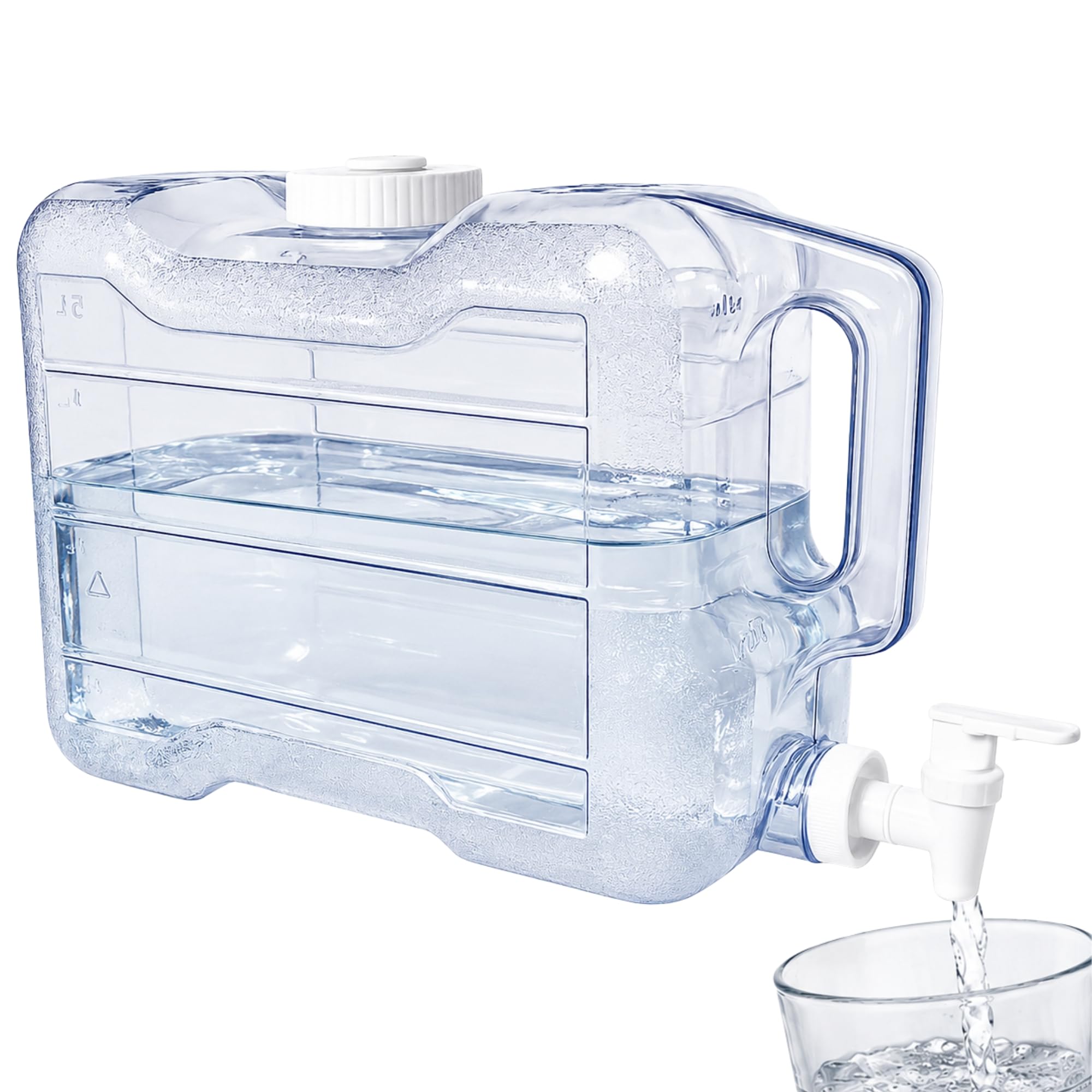 Dispensador de Agua Fria para Nevera, Dispensador de Bebidas de plástico, Ergonómico con asa, Plástico PETG Libre de Fugas, Libre BPA, Dimensiones 29 cm Largo x 20cm Alto x 12 cm Ancho, 5.7 litros