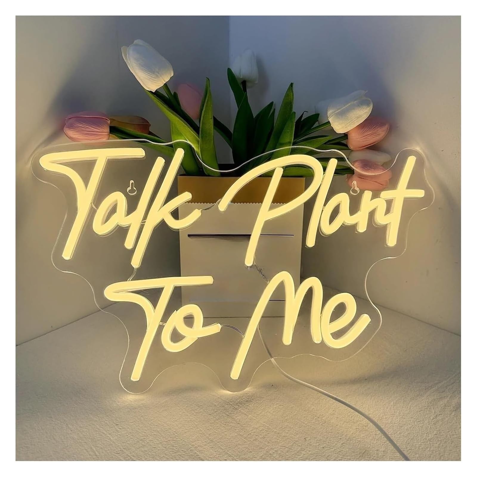 Talk Plant To Me para letreros de neón con alimentación eléctrica Lettera para luces aptas para decoración pared regulables