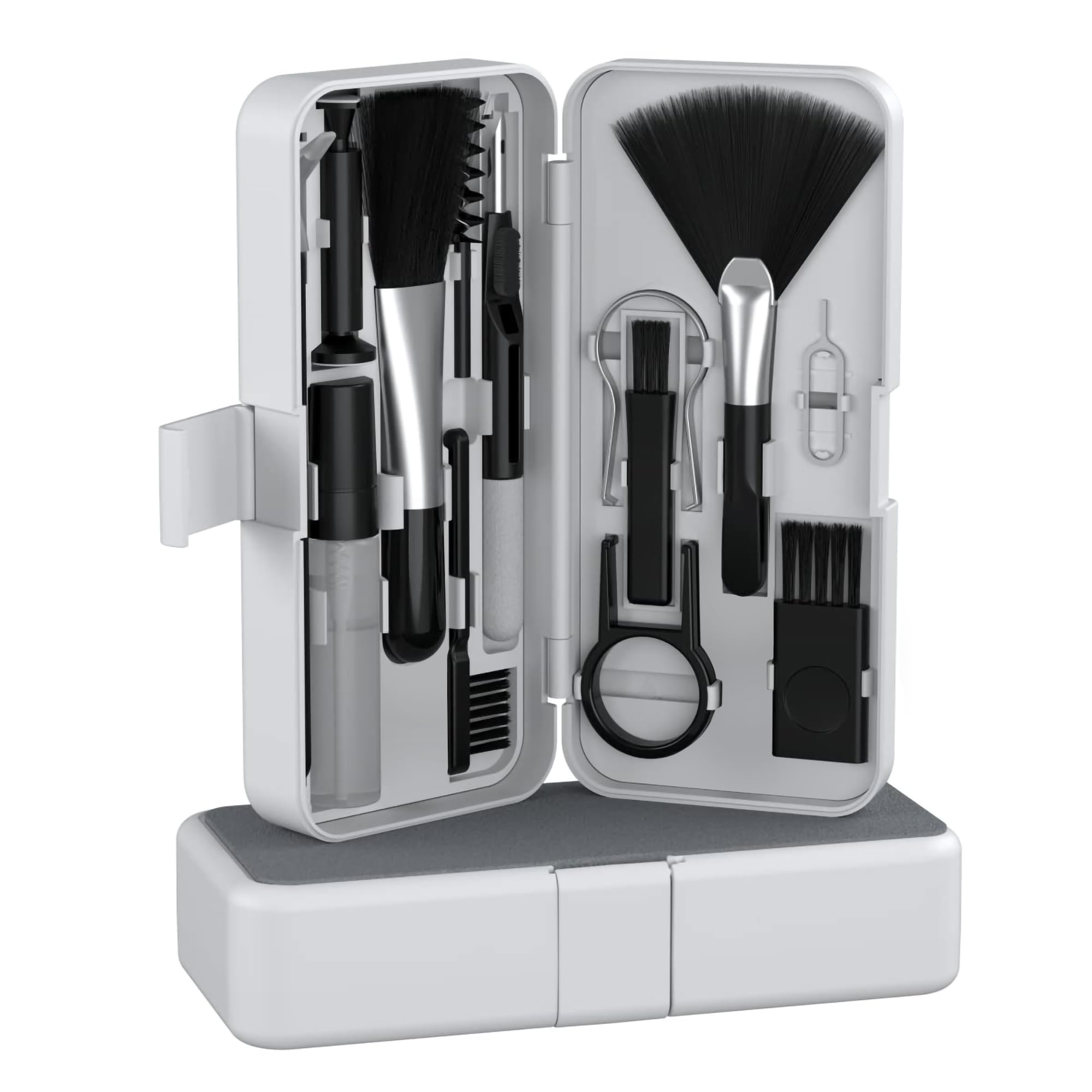 Amazon Basics Clean N 19-in-1 Smart Gadget Cleaning Kit | Multi-Device Cleaner for Smartphones, Laptops, Tablets, Earbuds & Keyboards | Compact All-in-One Electronic Cleaning Tool (White)-picture-27