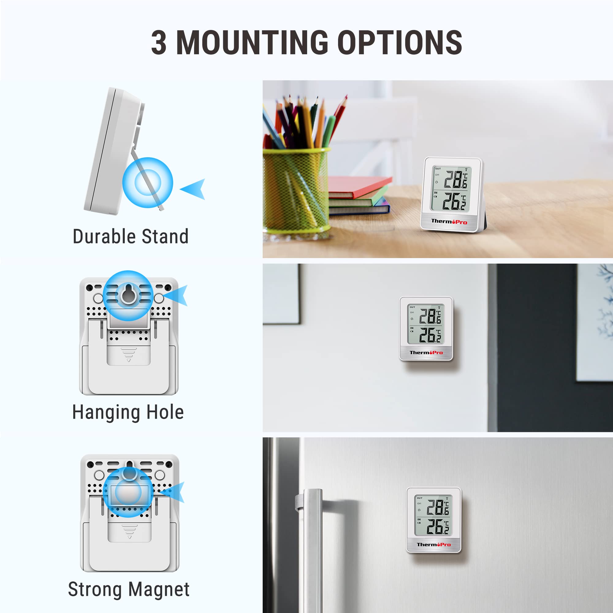 Termometro TP200C Ambiente Interno Esterno Wireless Termometro Casa Con Sensore - Foto 48 di 52