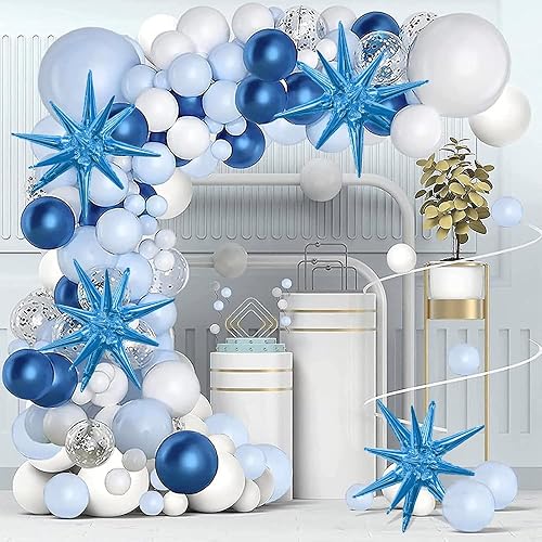 Miniatura 2 de Globos de papel de aluminio con forma de estrella azul real, 6 globos de Mylar con punta de cono de 22 pulgadas, decoración de fiesta para Navidad,
