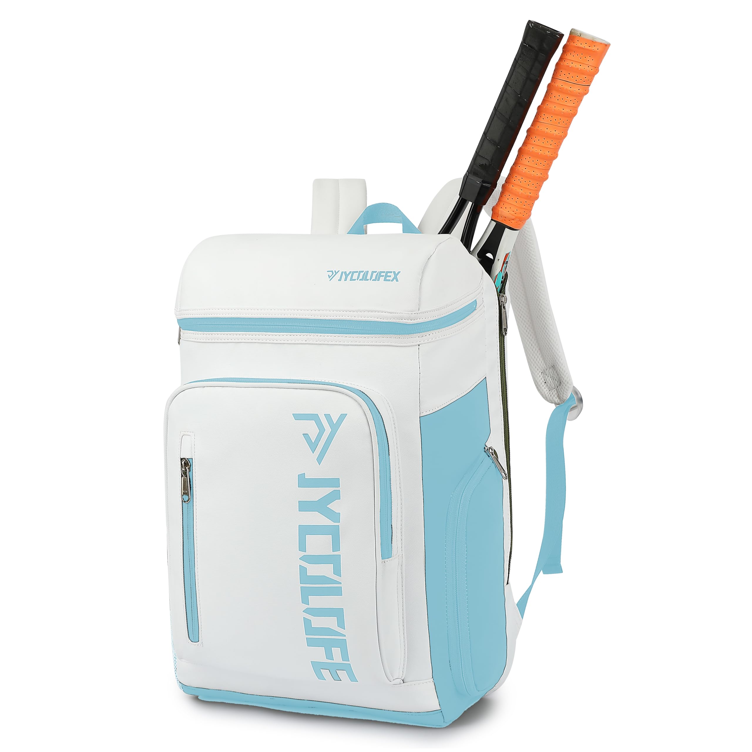 JYColofex gym duffel bag backpack wrestling bag with shoe compartment 4 kinds of back method waterproof sports walking laptop, D-light Blue, Color Sports Tennis Badminton Backpack