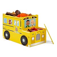 Vista 4 de Delta Children CoComelon - Caja de juguetes para autobús escolar, certificado Greenguard Gold