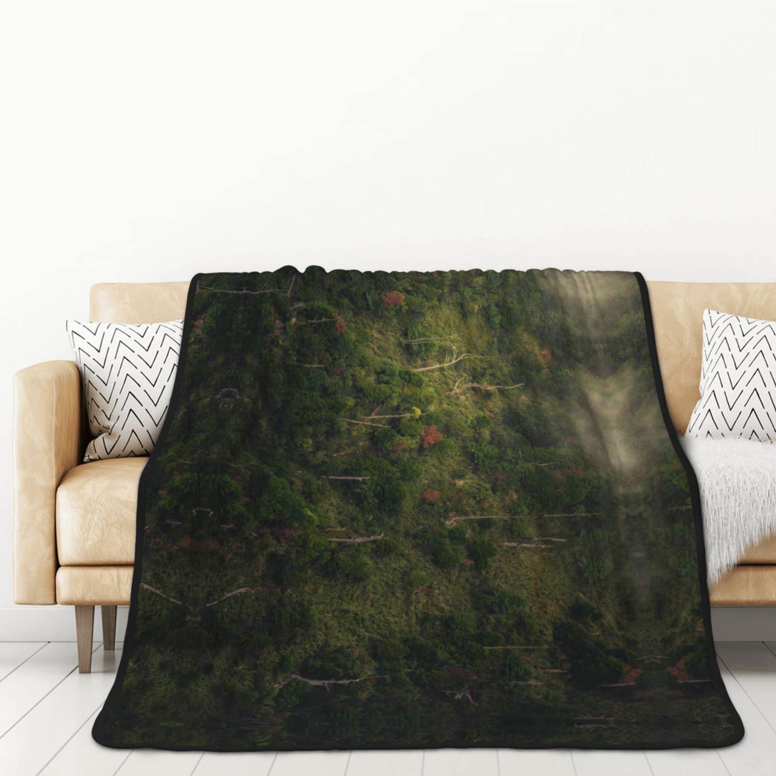 Couverture flanelle motif nature 152x203cm | Idée cadeau idéale pour toutes saisons