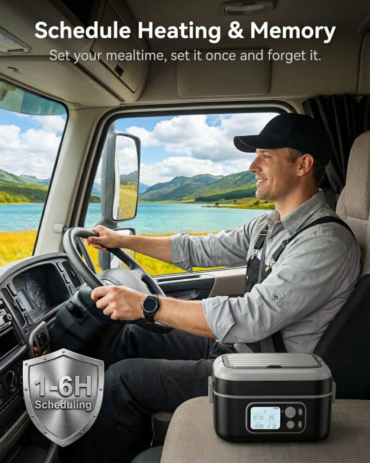 Cordless Electric Lunch Box for Adults, [24,000 mAh, 6.3 Cups], 100W Heated Lunch Box for Men with Scheduled Heating and Memory, Max 212°F, Leakproof Food Warmer for Blue-Collar, Truck, Office, Picnic - Image 5