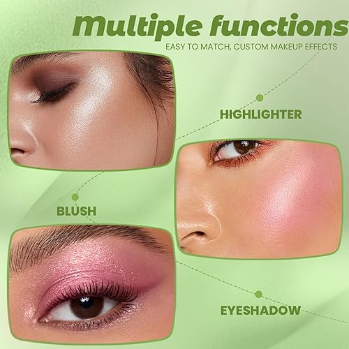 Noerrors Highlighter & Blush Palette Duo,2-In-1 Lightweight Cheek Glow Kit, Pink Cheeks Face Glow Highlight,Long-Lasting Natural Finish, All Skin Tones,Silky Powder Formula with Mirror, Face Makeup#01(Peach Nude)