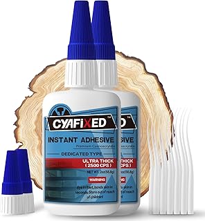 Professional Grade Cyanoacrylate Super Glue, Ultra Thick Viscosity CA Glue for Woodworking, 4 oz. Value Pack - Instant Adhesive for Woodworking, Gap Filling, Heavy Duty Wood Bonding