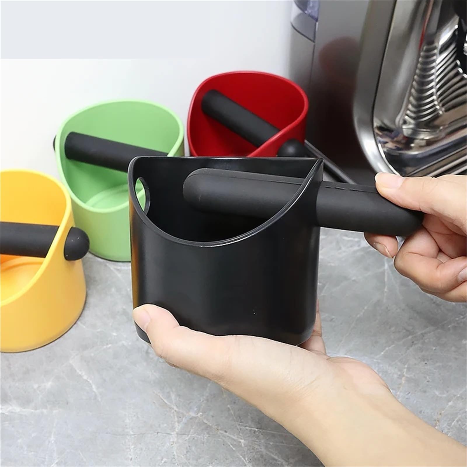 Recipiente for posos de café, antideslizante, for recoger Ideal for baristas y otros profesionales | White