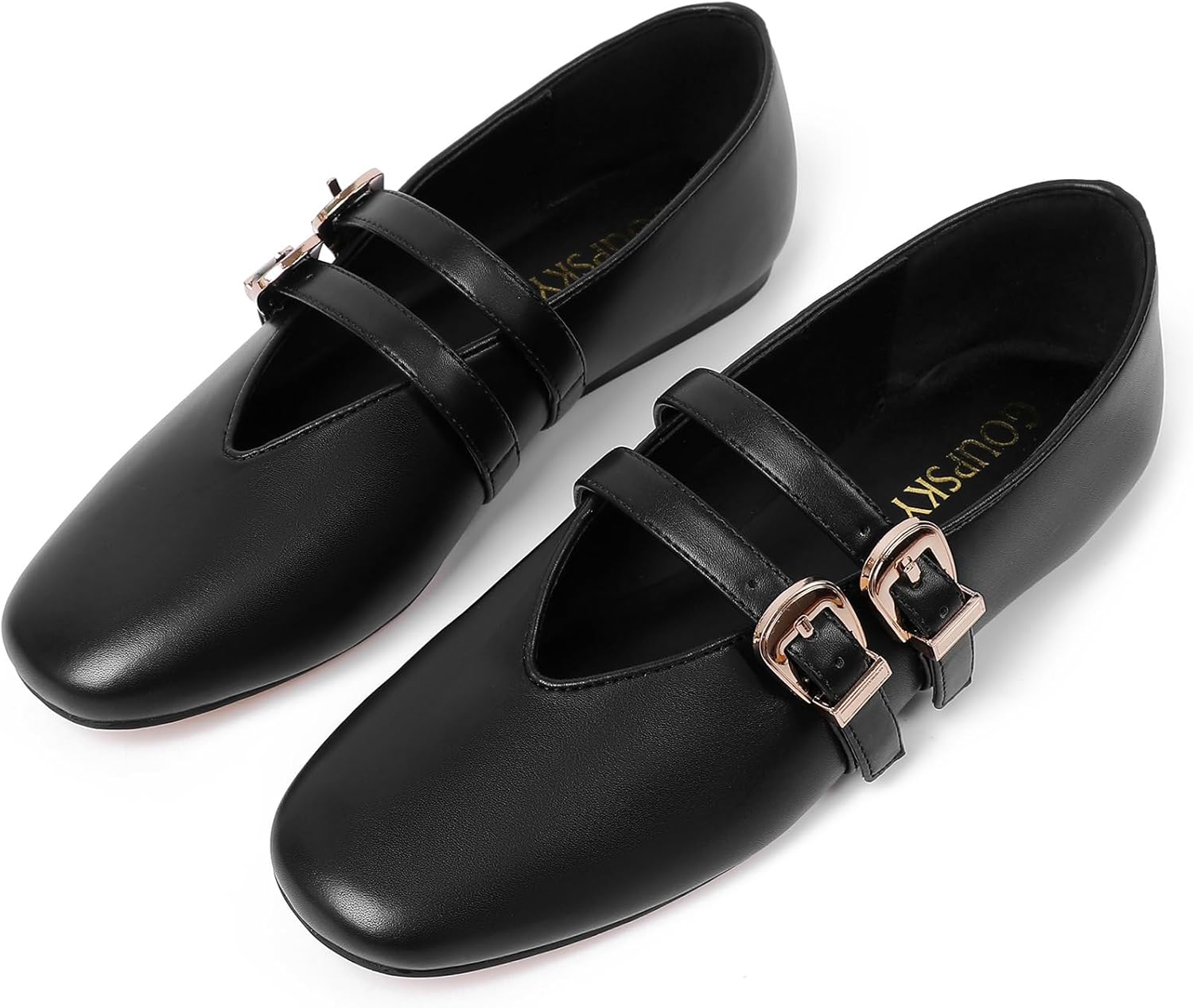 Ballet Flats Shoes for Women Slip On Mary Jane Mesh Flats Adjustable Strap Rounded Toe Dressy Ballerina Dance Shoes for Women