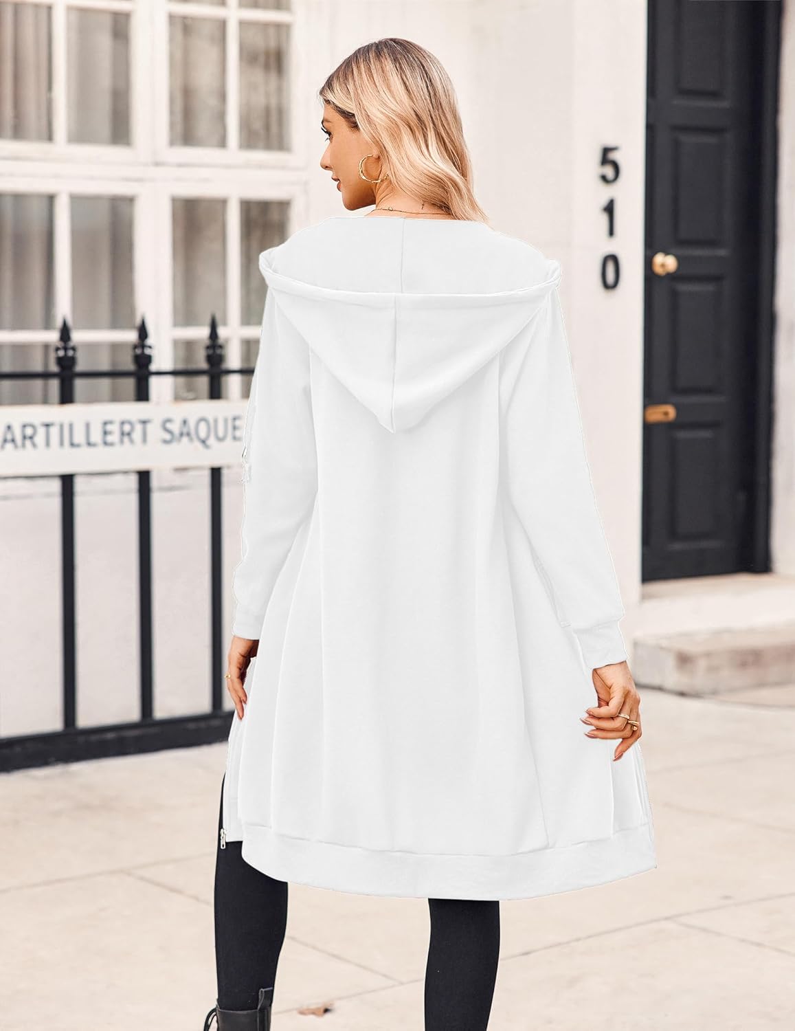 Zeagoo Women's Zip Up Hoodies Oversized Fleece Long Tunic Sweatshirts Casual Long Sleeve 2026 Fall Hoodie Jacket Coat - Image 6