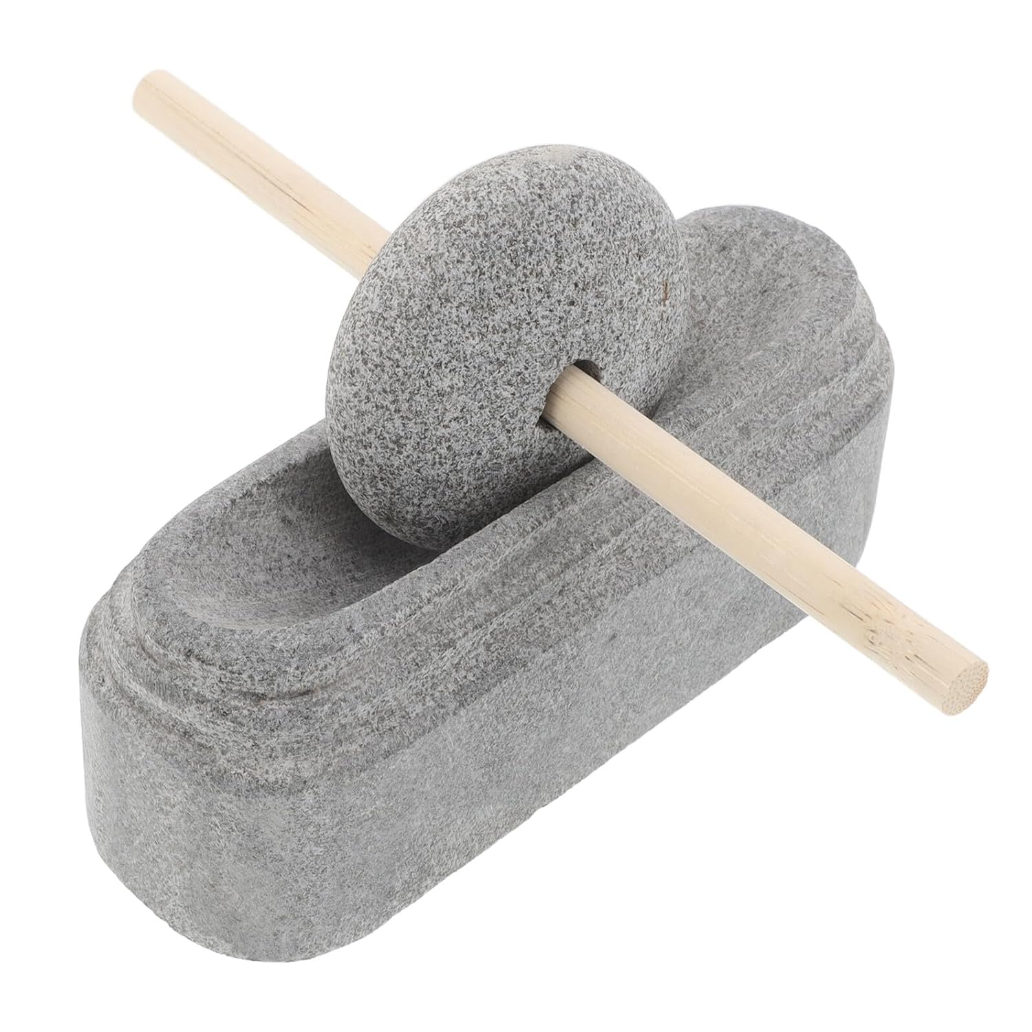 Natural Stone Mortar and Pestle Set Spice Grinding Bowl Manual Salsa Crusher for Kitchen Herbs and Traditional Chinese Medicine