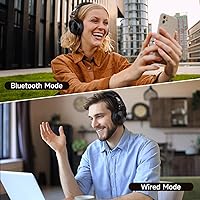 Vista 5 de OneOdio - Auriculares Bluetooth de diadema, 110 horas de sonido estéreo inalámbrico/con cable, auriculares plegables con graves profundos