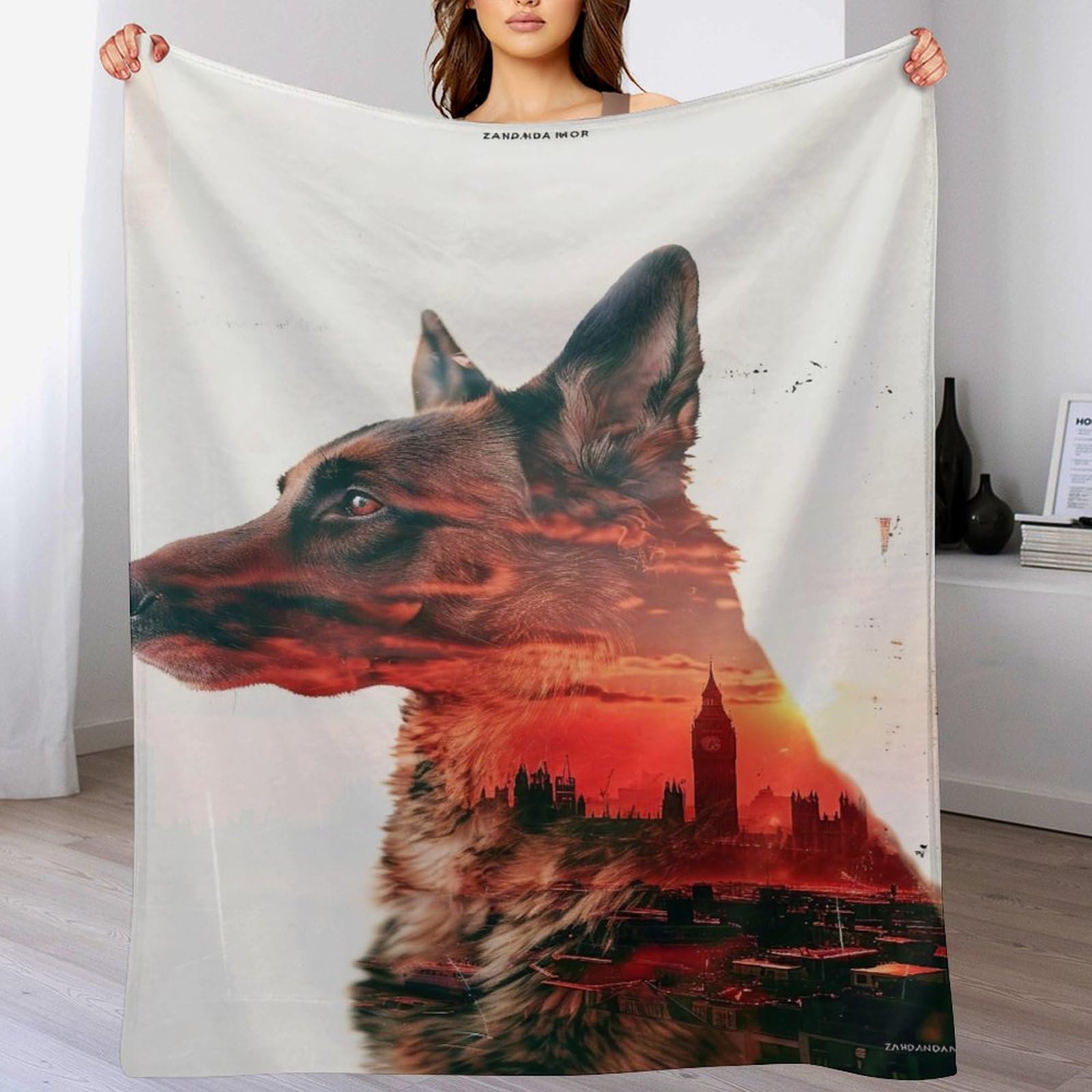 Couverture en peluche souple pour lit et grand chien 140x180