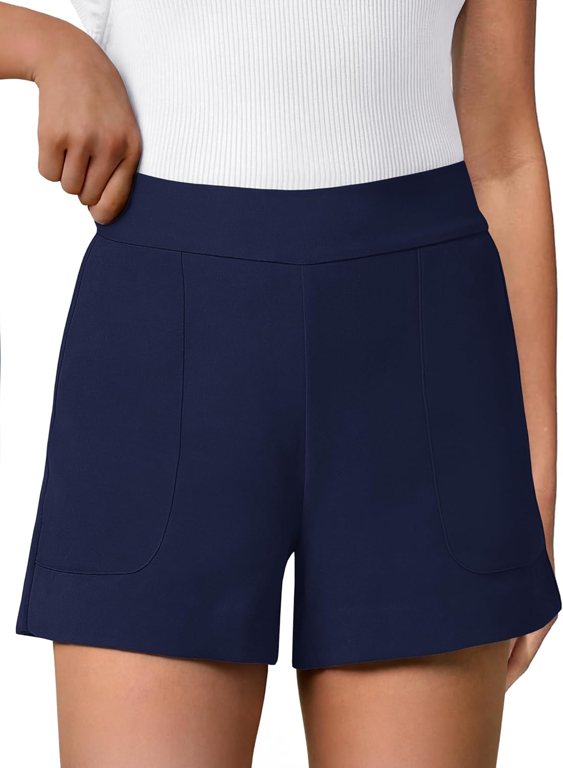 ANRABESS Shorts for Women Summer Casual High Waisted Side Zipper Dressy Shorts with Pockets Comfy Cute 2026 Vacation Outfits