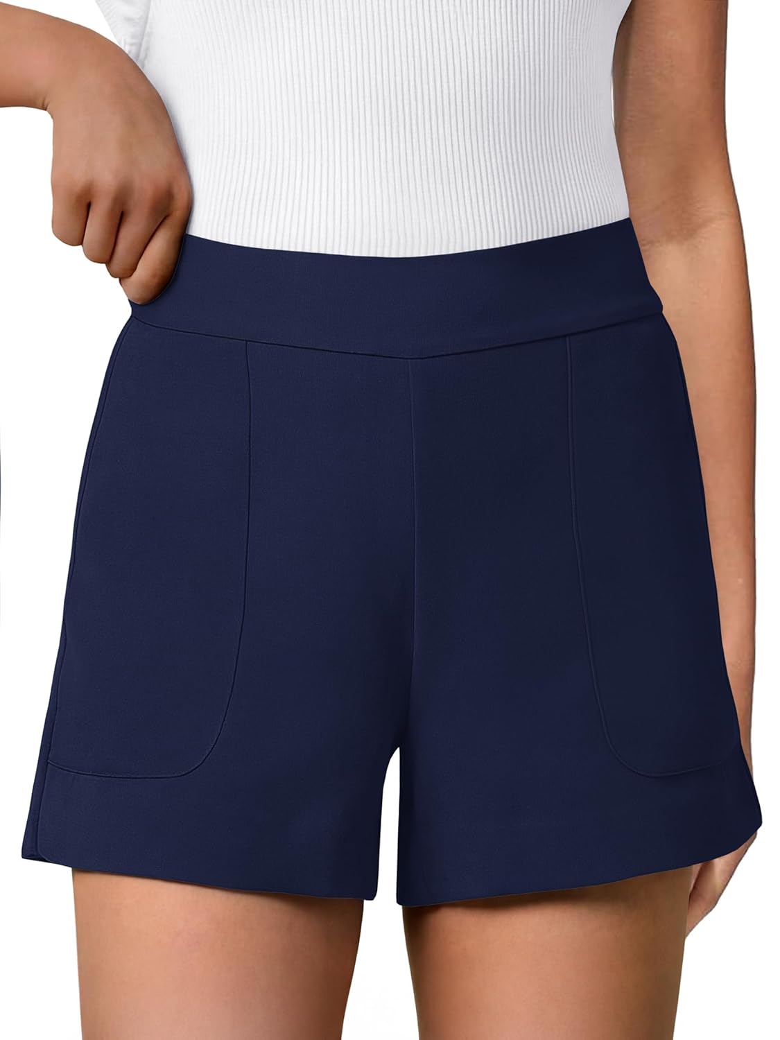 ANRABESS Shorts for Women Summer Casual High Waisted Side Zipper Dressy Shorts with Pockets Comfy Cute 2026 Vacation