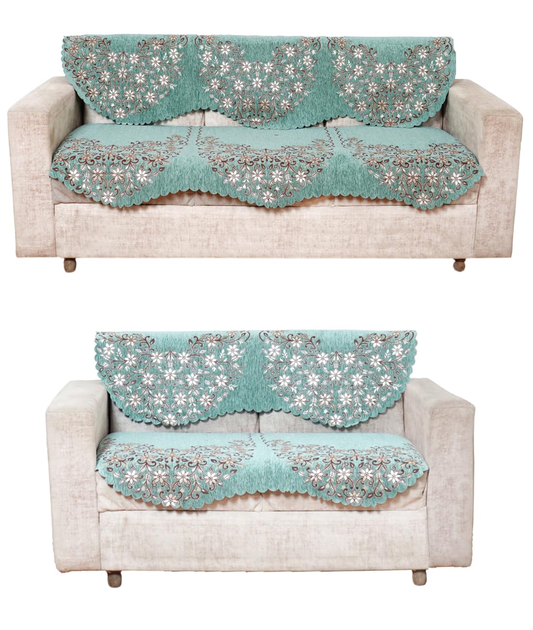 Fashion Throw Sofa Cover L Shape 6 Seats | Chenille Anti-Slip Sofa Cover Protector Covers | Sofa Cover for Living Room | Sofa Slipcovers (Sage Green (Design-2), 3 Seater + 2 Seater) (B0CWPFH1N7) Amazon Price History, Amazon Price Tracker