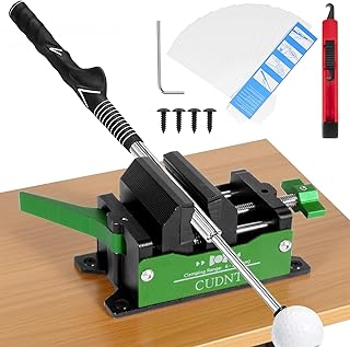 Golf Club Grip Regripping Pro Kit with Aluminum Vise, One-Piece Rubber Pad and Quick Release Design, As Well As a Professional Golf Club Grip Replacement Aid for Quick Grip Removal