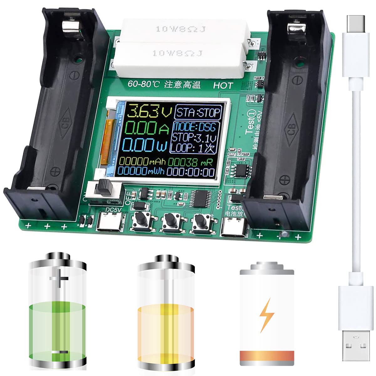 Youmile Modulo Tester Di Capacità Della Batteria Al Litio 18650 XH - Foto 9