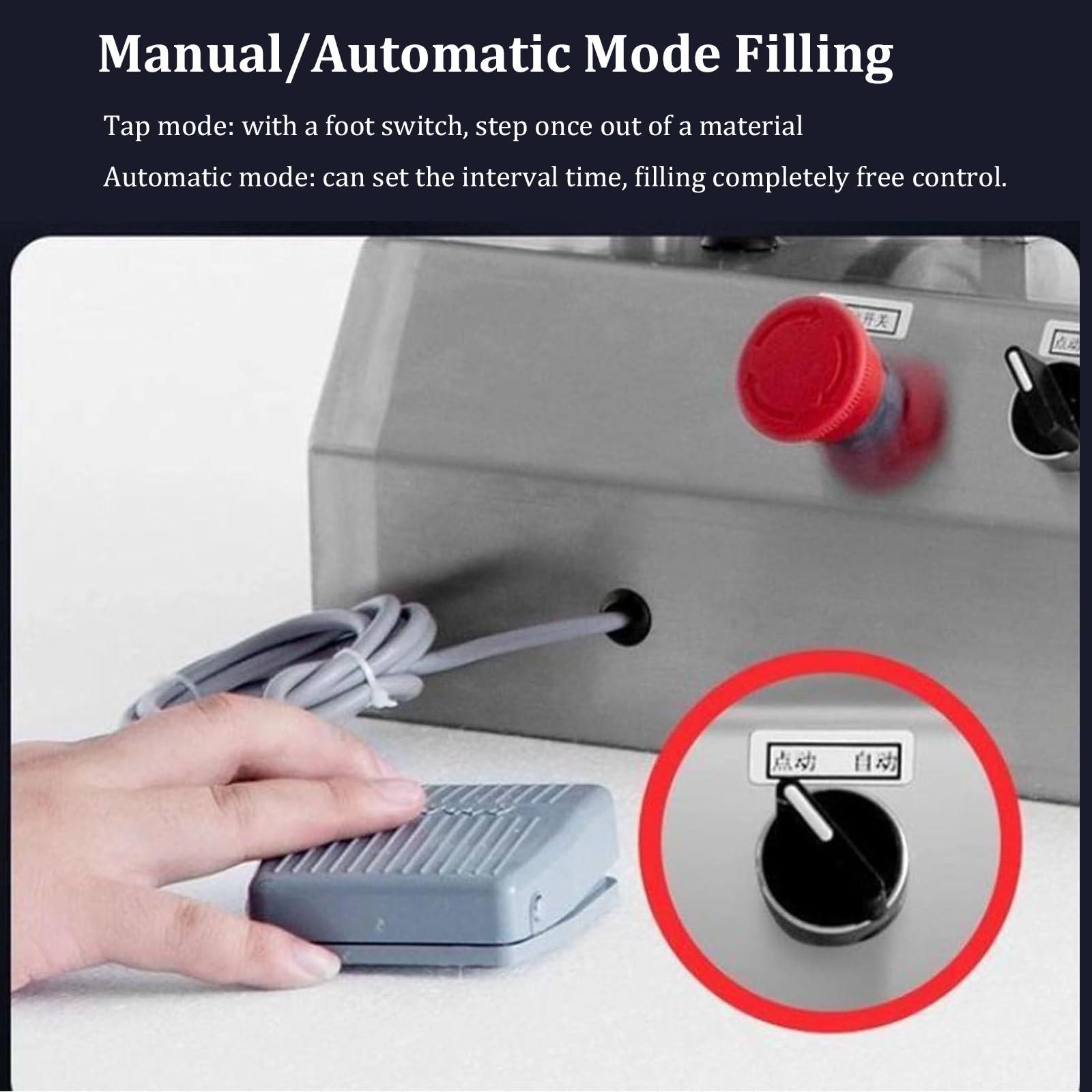 Riempitrice pneumatica - Dispenser di liquidi e pasta con controllo automatico/manuale, riempitrice a pistone per succhi, latte, alcol, cosmetici, olio, miele (30-1500 ml)