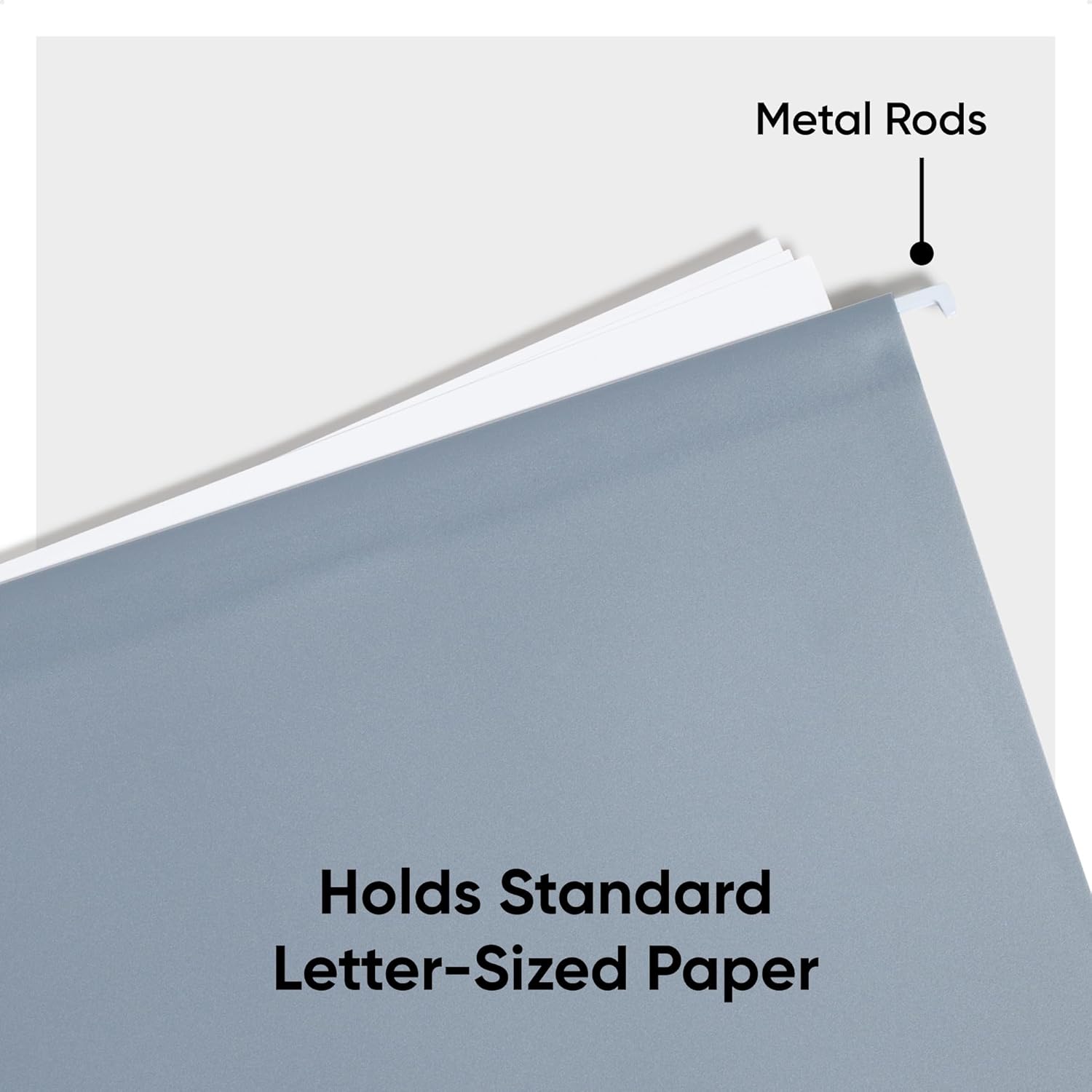 Smead Poly Plastic Hanging File Folders for Documents with Tabs, Letter Size, 0.5 Inch Expansion, File Cabinet Organizer for Filing Cabinets, Assorted Dawn Colors, 12 Pack, Office Supplies (10524)