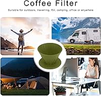 Vista 6 de Gotero de café, filtro de café de silicona reutilizable, filtro de cono plegable para el hogar, camping, mochilero, viajes (verde)