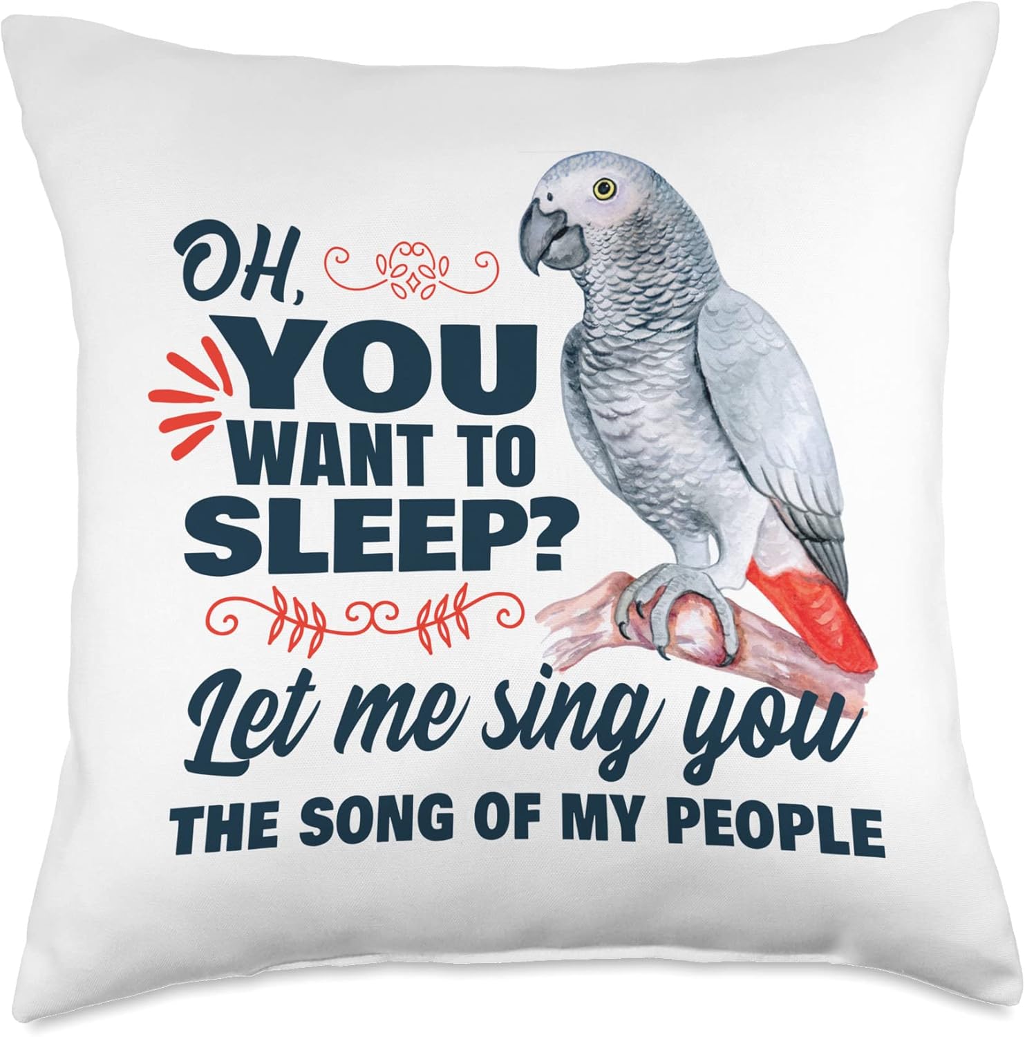 African grey parrot Throw Pillow