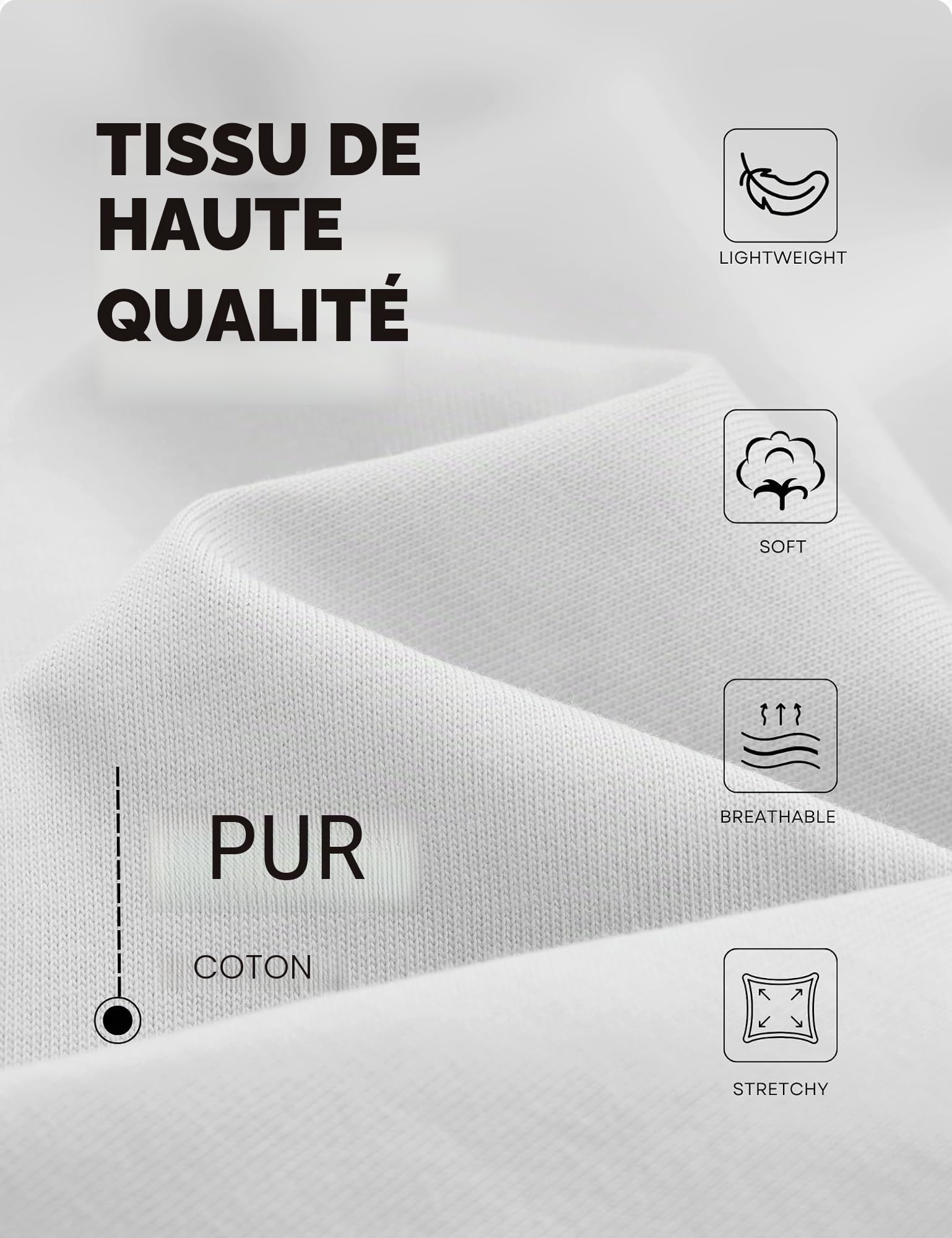 TACVASEN Tee Shirt Homme Classique Col Rond Coton Uni T-Shirts à Manches Courtes Doux Confortable Léger Respirable