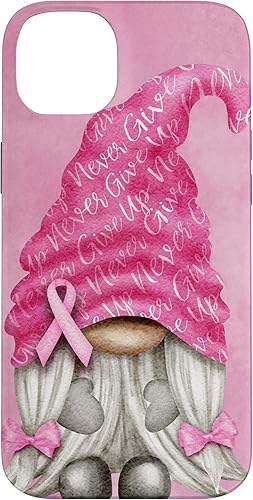 Miniatura 34 de iPhone 15 - Soporte rosa contra el cáncer con gnomo para el caso de concientización sobre el cáncer de mama