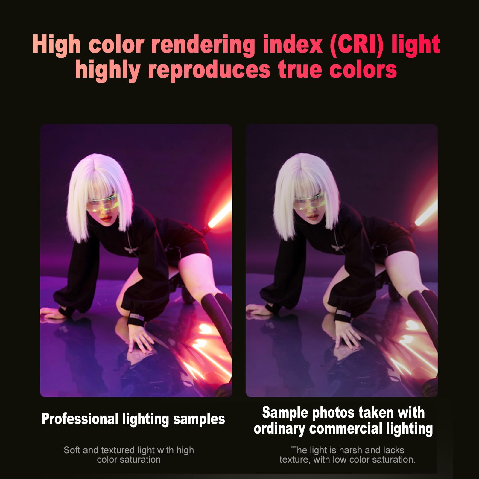 Luz de Vídeo LED RGB de 15 W, 2700 K-6500 K a Todo Color 1500 LM 5500 Lux CRI96+ COB Iluminación de Salida Continua, 4 Escenas, para Grabación de Vídeo, Fotografía (Enchufe de la UE)