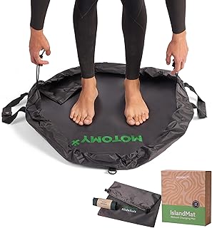 IslandMat Wetsuit Changing Mat; Compact 2-in-1 Wetsuit Bag with Waterpro...