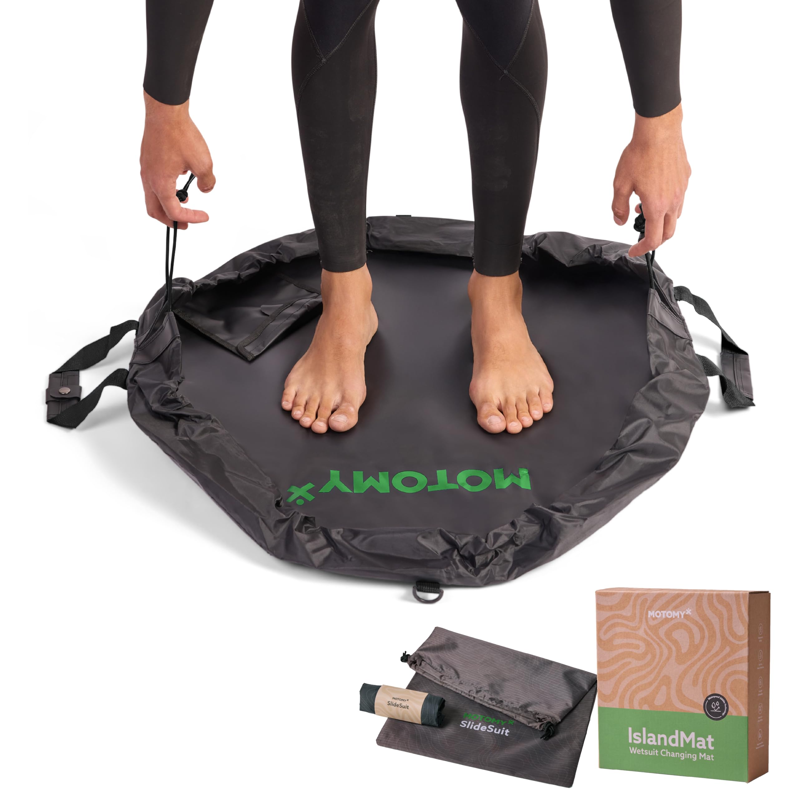 Wetsuit Changing Mat ‘IslandMat' Surf Mat & Wetsuit Bag CompactFolding 2 IN 1 Design - WATERPROOF 5000X TECHNOLOGY Prevents Water Leaking Inside Your Car & Keep You & Your Surfing Accessories Clean