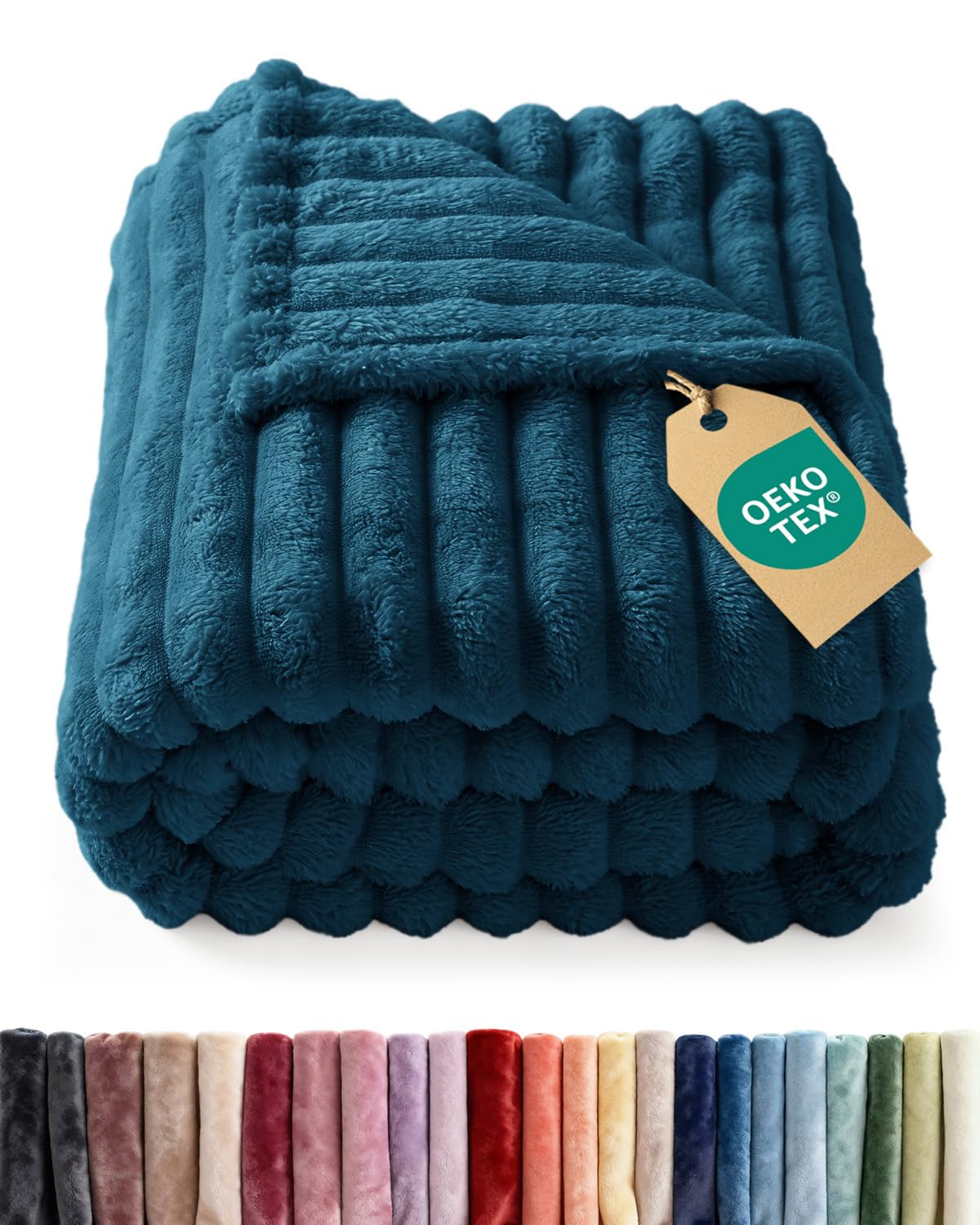 Super Soft Fleece Blanket Throw Size - Fleece Throw Blanket for Bed, Couch & Chair - Cozy, Warm & Breathable - All Season Fuzzy, Cute Decor, Microplush Bedding for Women, Men and Teens - 50x60, Navy