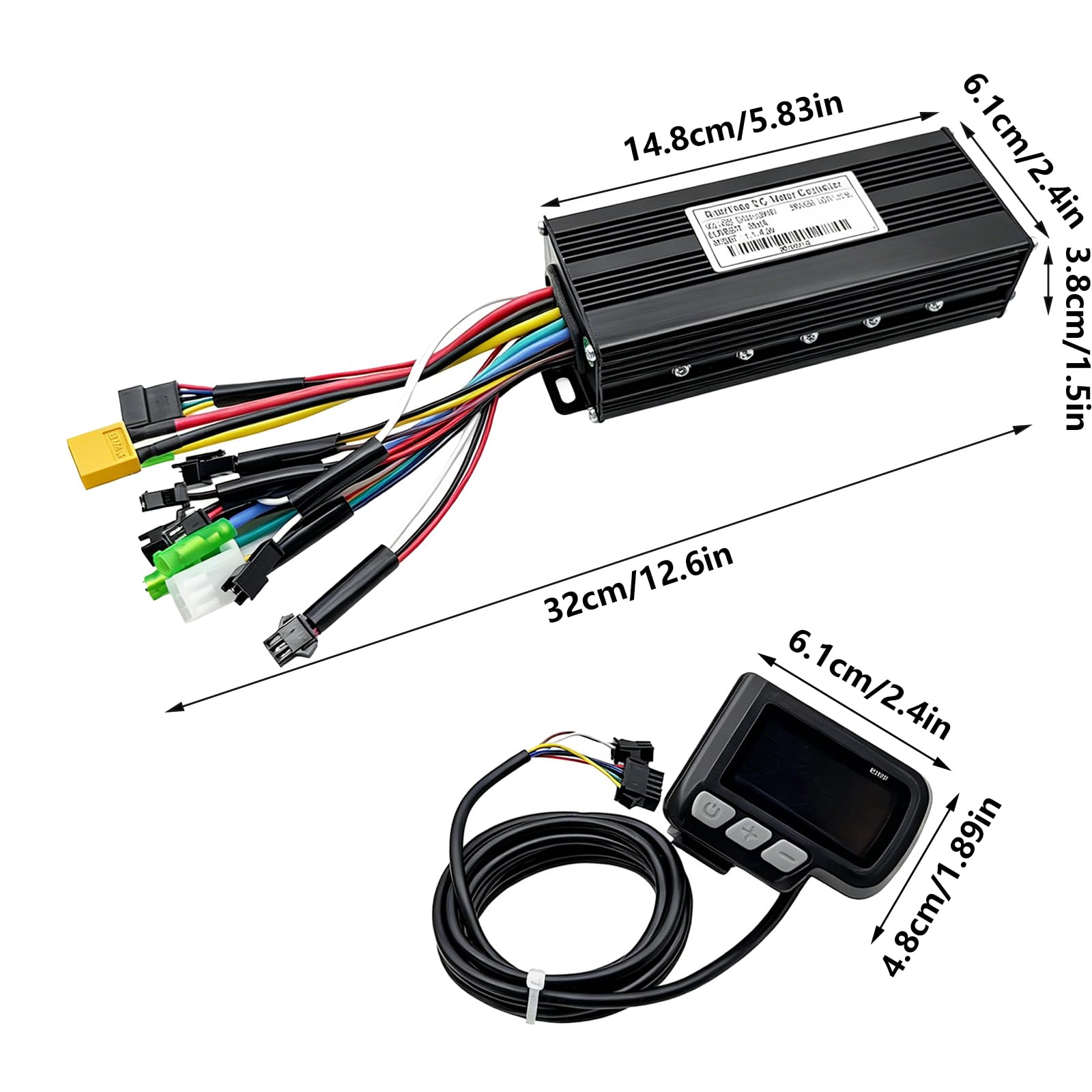 Kit de commande de moteur électrique, 24 V/36 V/48 V pour vélo électrique, sans balais, écran LCD étanche, contrôleur sans balais pour vélo électrique