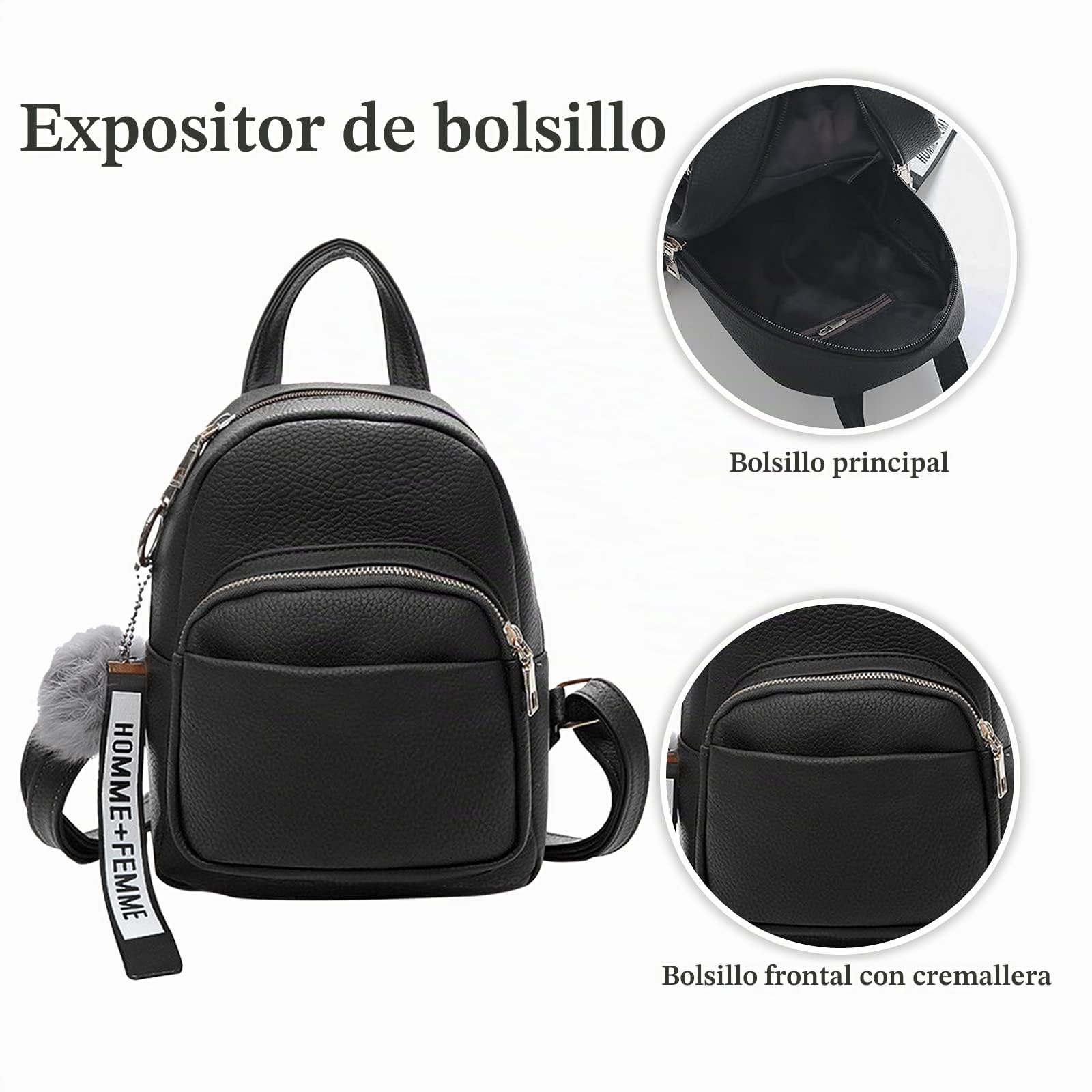 Moda Mini Mochila Mujer Pequeña Daypack Niñas Mochila de Cuero PU Monedero de Viaje para Cita Uso Diario