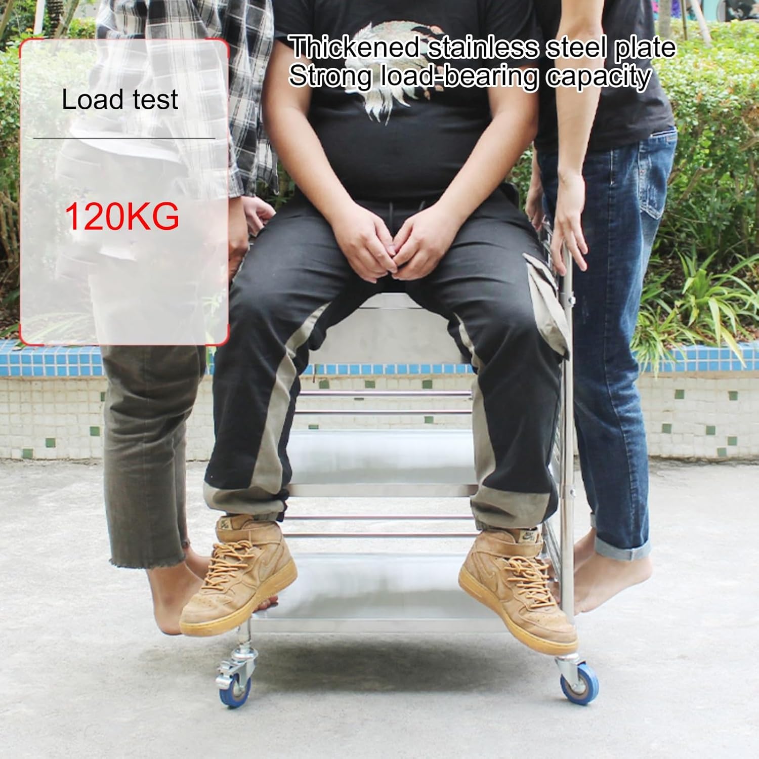 Medical Cart with A Drawer, Medical Trolley Cart, 3 Tier Stainless Steel Cart with Wheels, 360°Rotate Wheels Heavy Duty Medical Utility Cart, for Hospital Dental Clinic(One Color-27.2X18.1)