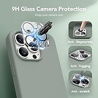 Vista 1247 de GONEZ Funda de silicona para iPhone 15 Pro Max, compatible con Magsafe, protector de cámara + protector de pantalla, forro de microfibra suave Negro