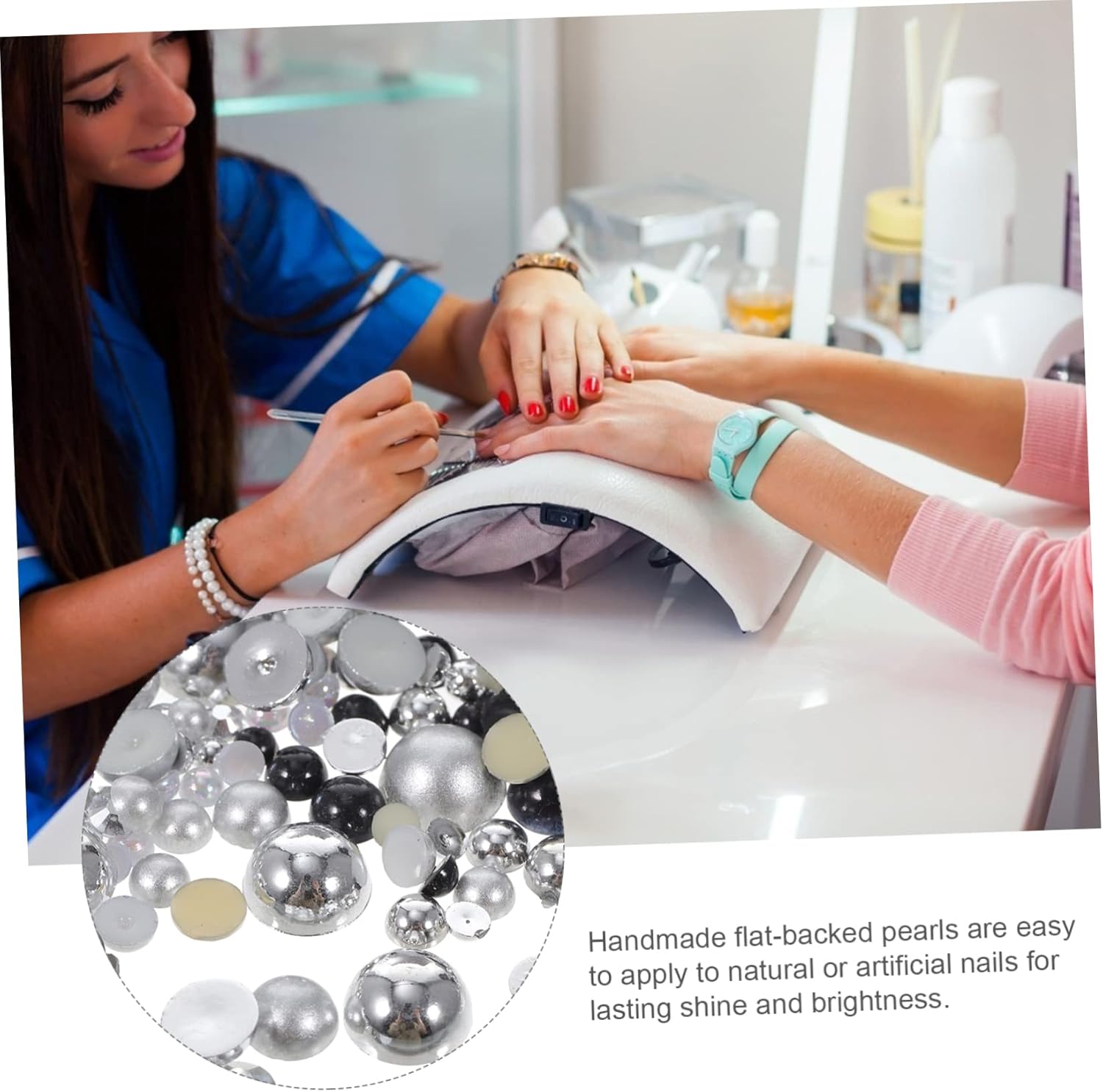 NOLITOY 3pcs Multi Flatback Half Resin Rhinestones for Nail Case Decor Wear-Resistant Nail Charms for Home and Salon Use for Gifting and Creative Projects