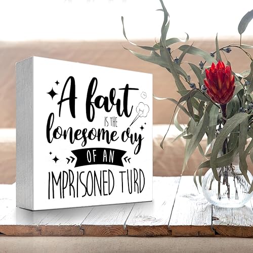 Miniatura 4 de z-crange Cartel de madera con texto en inglés Take a Shower You Dirty Hippie para decoración de escritorio, divertido letrero de madera para el