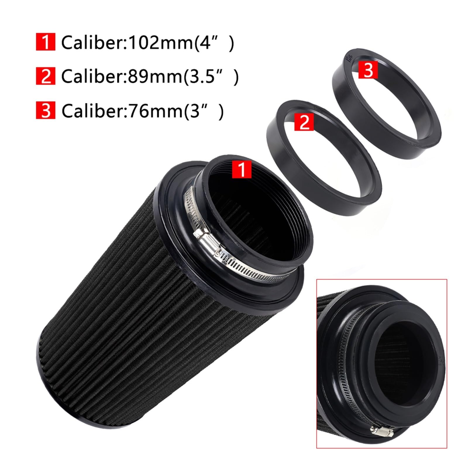 Filtro cónico de entrada aire frío for coche carreras OFI141, ajuste Universal lavable 10,6 pulgadas alto(K)