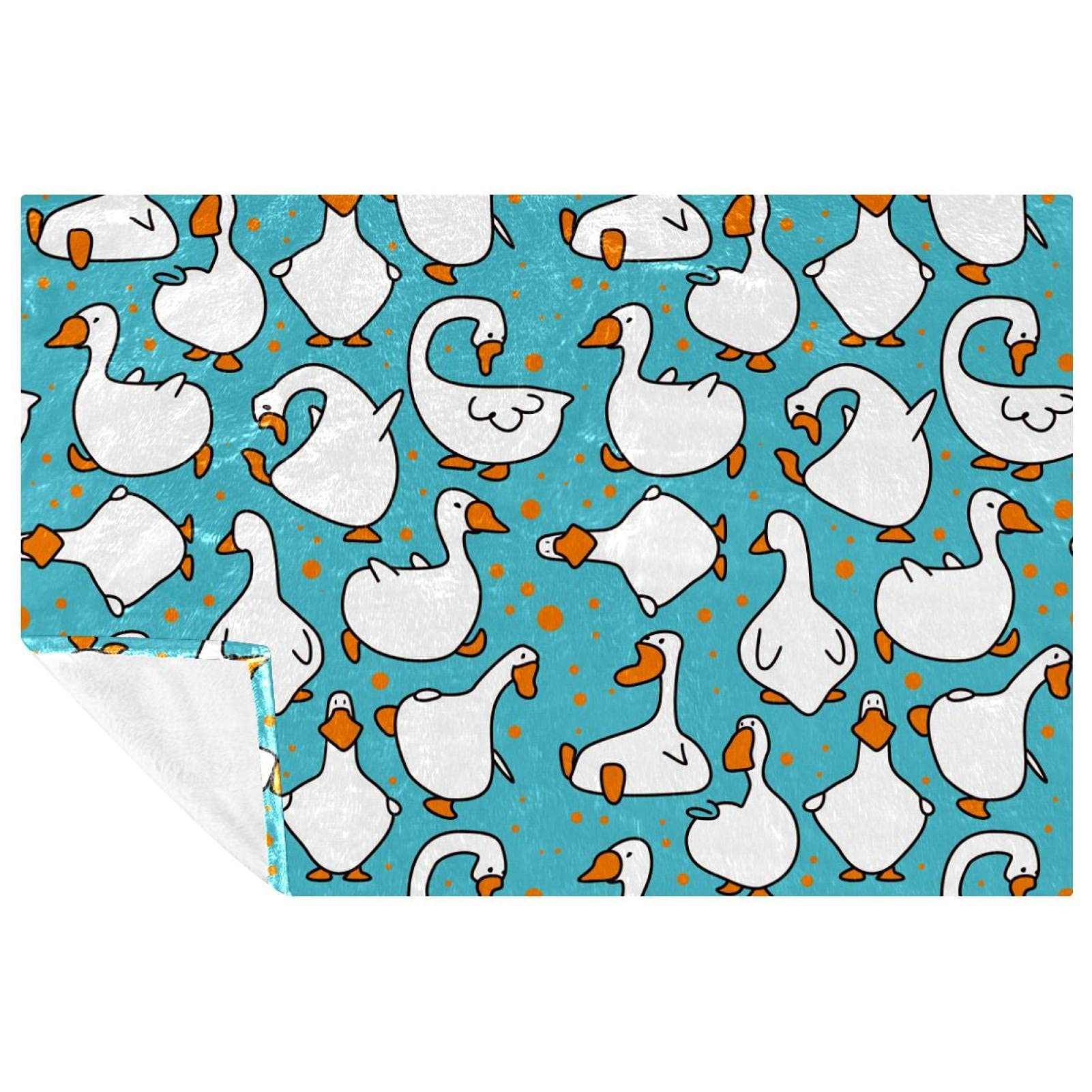 Couverture lit motif oie finitions soignées plaid canapé durable