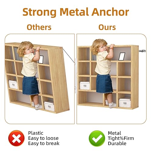 Miniatura 5 de Anclajes de muebles (10 juegos) para anclaje de pared para muebles y prueba de bebés, anclajes de pared para armarios a prueba de bebés, correas de