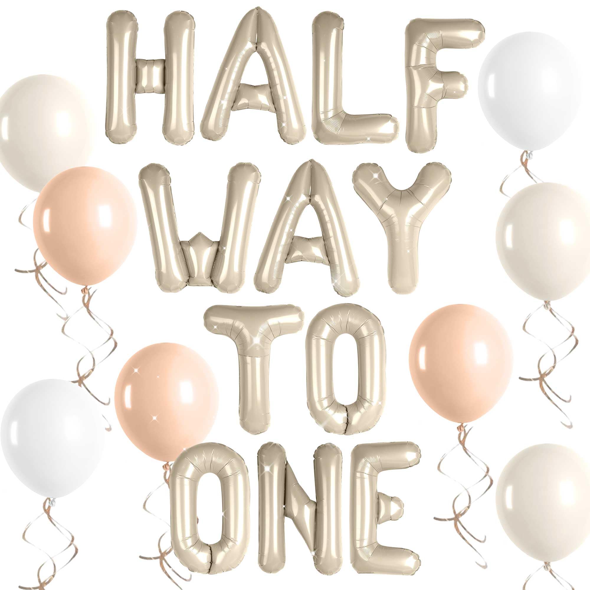 "Half Way To One" Banner - Rustikale Deko Für Den Halben Geburtstag (6 Monate) Von Babys, Neutrale Farben