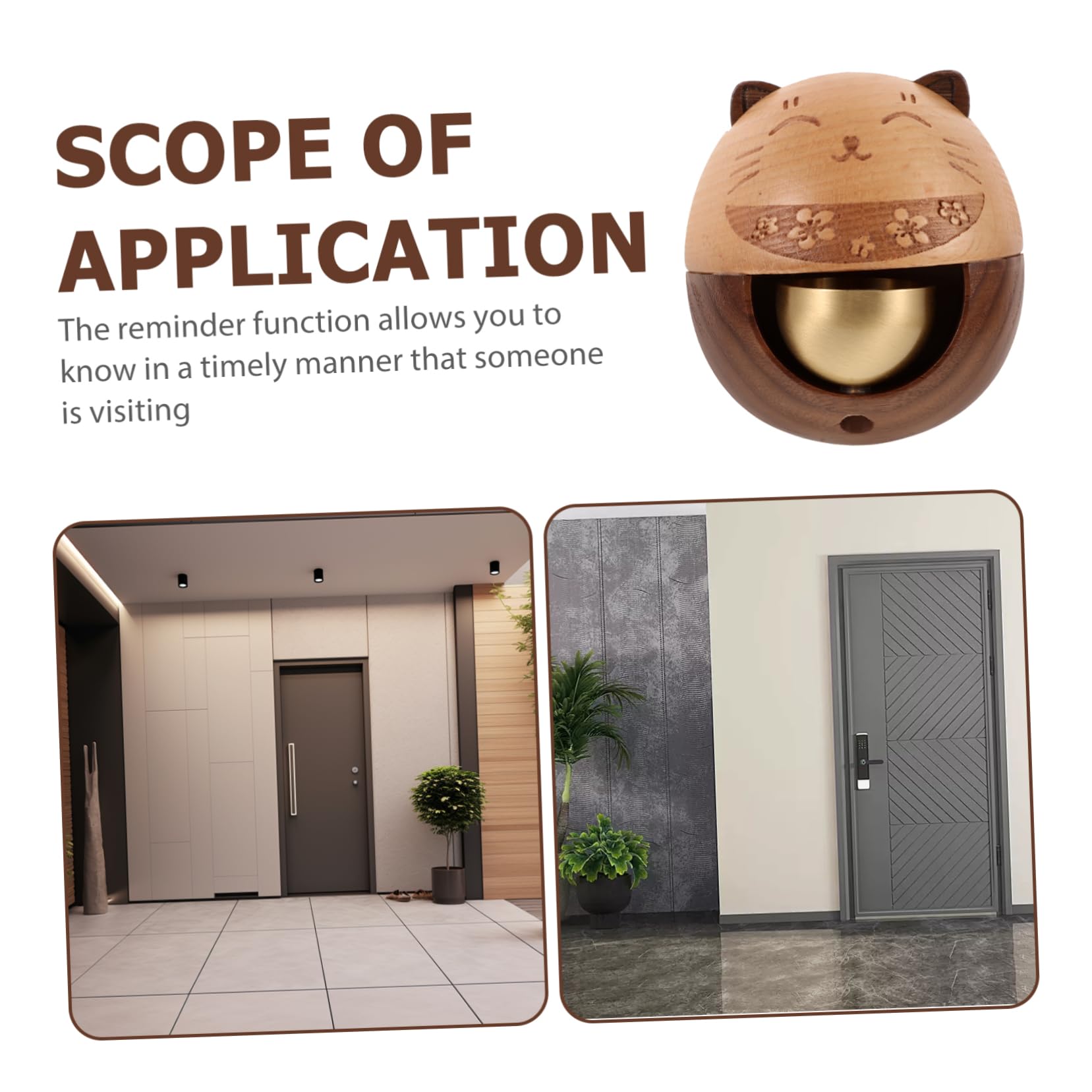 Cabilock Campanello Per Porta d Ingresso Campanello in Legno Per Negozianti Decorazione Per Porte Arredamento Per Casa
