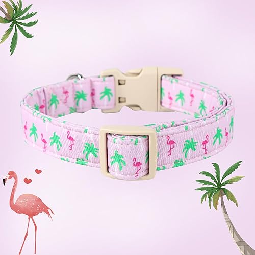 Miniatura 3 de DOGWONG Collar de algodón para perro, tela natural suave, collar para cachorros de boda de primaveraverano para perros pequeños a grandes