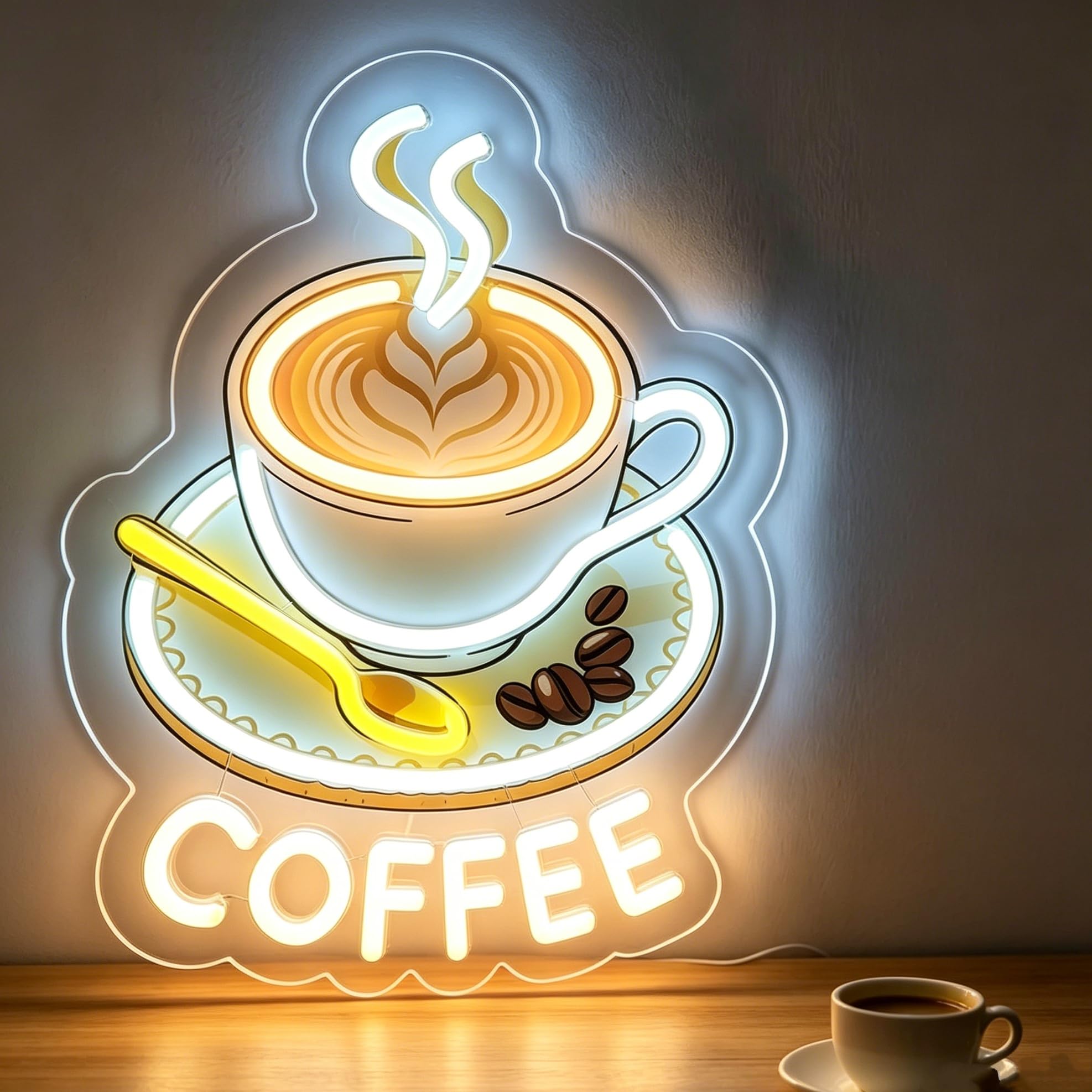 Coffee Neon Sign Dimmable Coffee Lights for Cafe Shop Home Bar USB Powered Light Up Sign Cafe Corner Decor Gift for Coffee Lovers